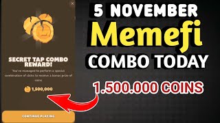 MEMEFI SECRET COMBO TODAY 5 NOVEMBER 2024 | MEMEFI DAILY COMBO | MEMEFI COMBO TODAY | MEMEFI COMBO