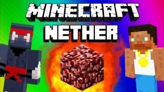 Minecraft Epic NOOB Adventures - The Nether, Ghasts, Bridge Fails, Portal Trolling (Funny Moments)