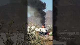 RV on fire. Quartzsite AZ