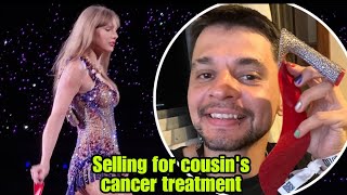 Taylor Swift fan who caught her broken heel is selling it to raise money for cousin's cancer trtment