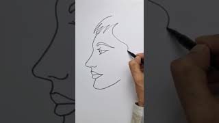 Draw a woman face easy #howtodrawfacesforbeginners #art #drawingtutorial