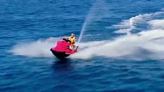 Water sports drone footage jet ski Analipsi Crete