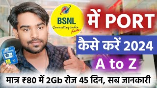 Bsnl Me Port Kaise Kare | Bsnl Sim Port Offer Today | Bsnl Sim Kaise Le 2024 (Hindi)