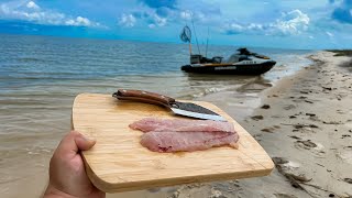 SOLO Beach Fishing for My Lunch CATCH AND COOK