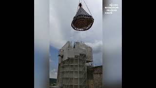 Pose de la charpente au château de Châteauneuf, lundi 12 juin 2023