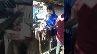 Chicken Cutting by beautiful lady...