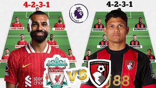 🚨 LIVERPOOL VS AFC BOURNEMOUTH HEAD TO HEAD LINE UP 🔥 EPL 2024/2025 MATCH WEEK 05