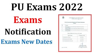 Punjab University Today Official Notification Exams 2022 News Latest Updates PU Exams 2022