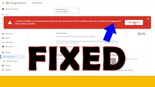 Google Adsense Singapore Tax Information Update Fixed 2023 | Submit Singapore Tax Info in Adsense