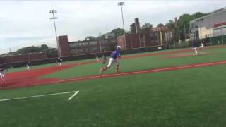 Eli Klopp '18 with a infield single versus Gonzaga on March 25th