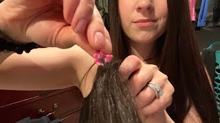 LoFi ASMR Doing Your Hair for Spring🌸 (brushing, clipping, sectioning, and combing)