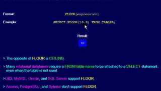 SQL 079 Numeric Scalar, FLOOR or How can I round values downward?