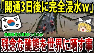 「開通した瞬間に水没ｗ」韓国最長の海底トンネル が開通直後に完全浸水！ｗ【海外の反応】【ゆっくり解説】