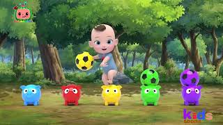 Color Balls Song! | Five Little Monkeys Jumping On The Bed Nursery Rhymes | Baby & Kids Songs