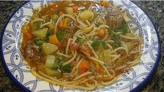 sopa de legumes com carne e macarrão | fica delíciosa | receita atualizada