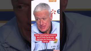 Didier Deschamps annonce que N’Golo Kanté sera capitaine de l’équipe de France.