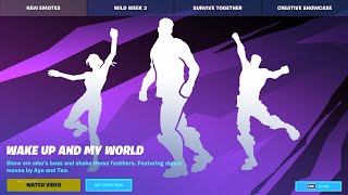 NEW WAKE UP & MY WORLD EMOTES IN THE FORTNITE ITEM SHOP TODAY 15TH MAY 2021 (Fortnite Shop Update)