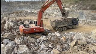 Hitachi EX350LCK Excavator working in the quarry