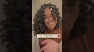 Hair transformation 💋 #beauty #shorts #naturalhair #curlyhairstyles #hairtransformation