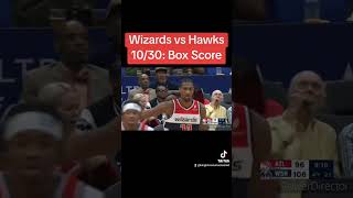 Wizards vs Hawks 10/30: Box Score