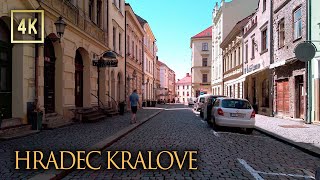 Old Town Hradec Kralove, Czechia. 4K City Walk