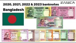 2020, 2021, 2022 & 2023 banknotes Bangladesh