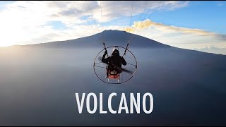 Paramotor Flight To The Top Of An Active Volcano