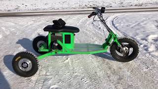 Электросамокат из гироскутера 3 колеса, Часть 2. Electric scooter 3 wheels from gyroscooter, Part 2.