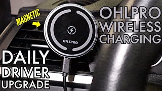 OHLPRO magnetic wireless car charger review - iPhone charging mount install on our BMW F30 - OHL PRO