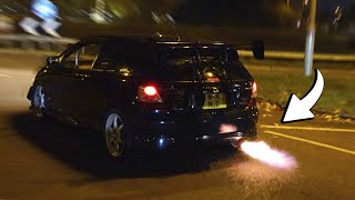 EP3 Flames Leaving a Car Meet! - Modified Cars Leaving a Car Meet! (RC Meets!)