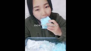 EATING FLAVOURED CRISPY ICE ONLY BITES #iceeatingasmr #iceeatingonlybites #squeakybites