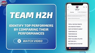 Feature 09 : Team H2H | Head 2 Head Teams @PerfectLineup