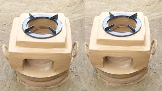 How to make mini clay stove at home । Mini chulha making। Primitive Technology chulha design #viral