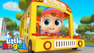 Bus Driver Baby John | Wheels on the Bus | Job and Career Songs Little Angel Nursery Rhymes for Kids