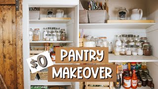 REALISTIC PANTRY ORGANIZATION / $0 PANTRY BEFORE + AFTER