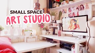 small space drawing workspace / art studio tour