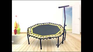 Budget-Friendly Excellence: Yellow Fitness Mini Trampoline with handrail!