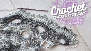 Crochet A Picot Border For The Virus Shawl \\ Fancy picot edge tutorial