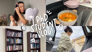 day in my life ep. 25: finals, early morning, busy day, skincare, and painting (PhD student vlog)