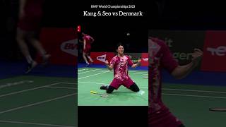 Kang & Seo vs Denmark! BWF World Championships 2023! #shorts #badminton #bwfworldchampionships2023