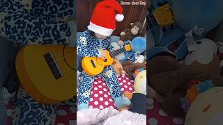 Found Our 3yo So Focused Playing Her Ukulele: Her Cute Christmas Repertoire 😁 #shorts