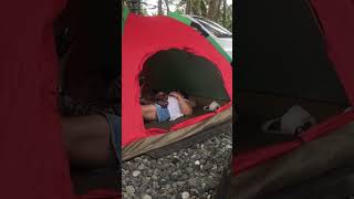 BEAUTIFUL GIRL SOLO / SOUNDS OF CAMPING  #maxandmattvlog #food #shortvideo #camping #familytime