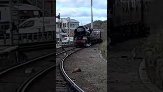 British India Line arrives at Whitehaven Station on the Cumbri Coast Line. 21/10/23.