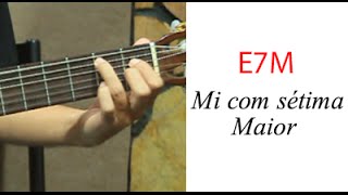 Mi com Sétima Maior - Dicionário de acordes para violão