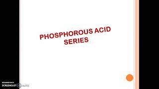 PHOSPHOROUS ACID SERIES