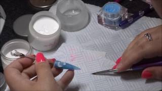 HOW TO Encapsulated 3D Rose Blue Acrylic Nail Design