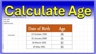 how to calculate age in excel | Calculate age from date of birth | date of birth kaise nikale | urdu