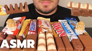 ASMR CHOCOLATE PARTY MUKBANG *ASMR CHOCOLATE CANDY BARS *SNICKERS, KINDER, TWIX, TOBLERONE, BOUNTY