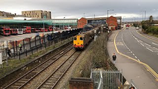 (4K) DRS class 20305 thunders though Barnsley with HNRail 203014 on Rhtt