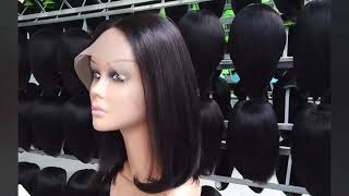 Natural Color Unprocessed Human Hair Silky Straight Virgin Indian Hair Full Lace Wig Lace Front Wig